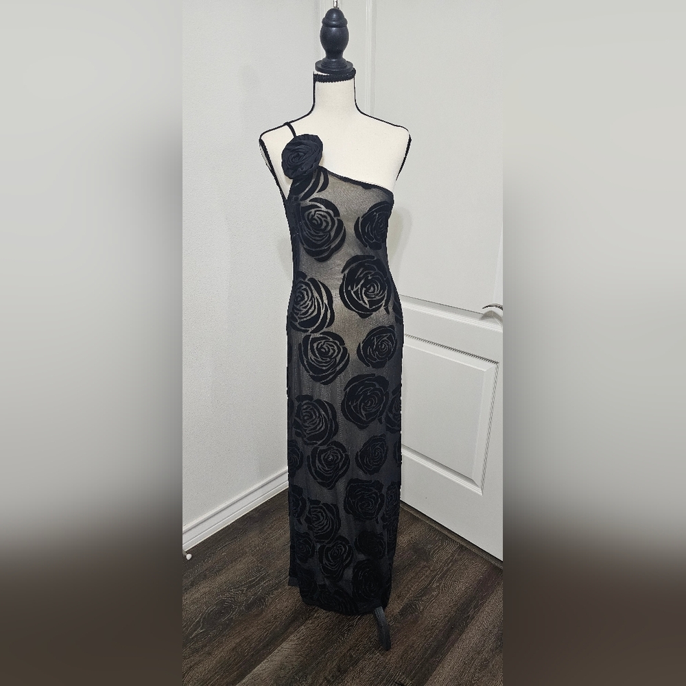 Elegant Black Floral Dress